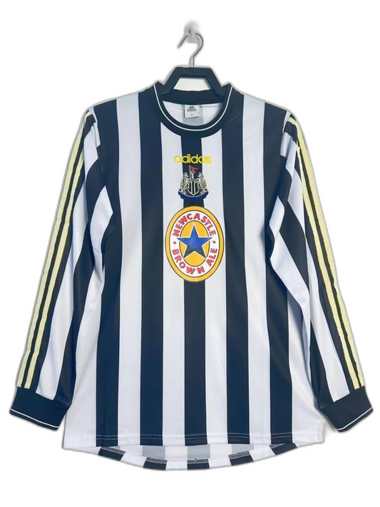 Newcastle United 97/99 I Home Camisa - Manga Longa Versão Retrô