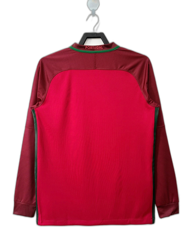 Portugal 2016 I Home Camisa - Manga Longa Versão Retrô