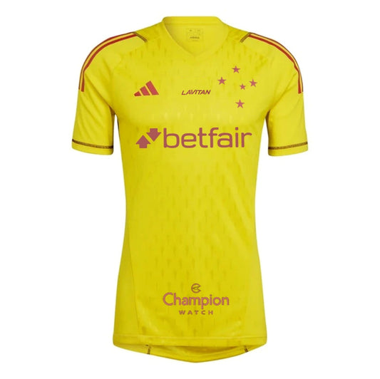 Cruzeiro 24/25 Camisa de Goleiro - Amarela - All Sponsors - Versão Torcedor