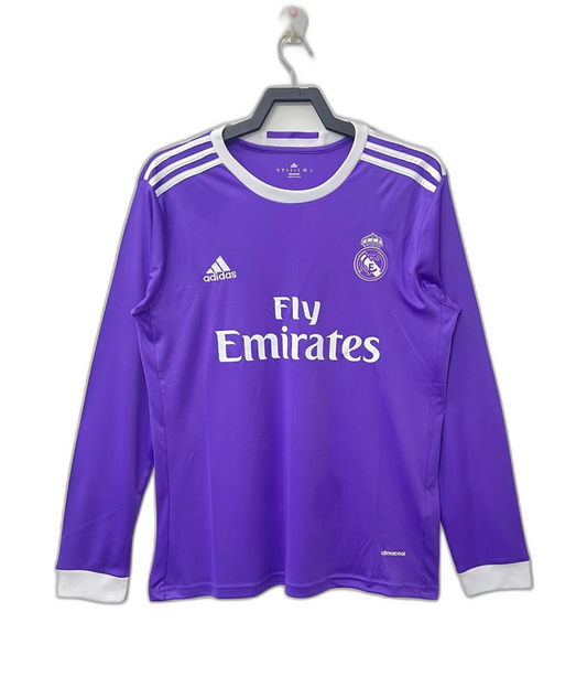 Real Madrid 16/17 II Away Camisa - Manga Longa Versão Retrô