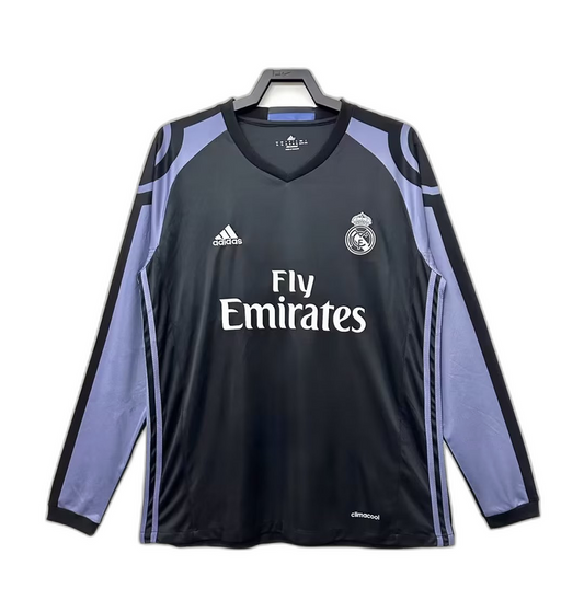 Real Madrid 16/17 III Third Camisa - Manga Longa Versão Retrô