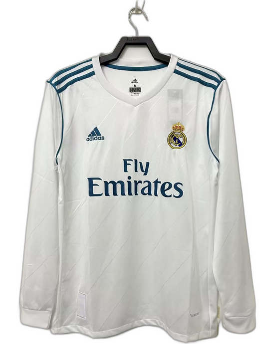 Real Madrid 17/18 I Home Camisa - Manga Longa Versão Retrô