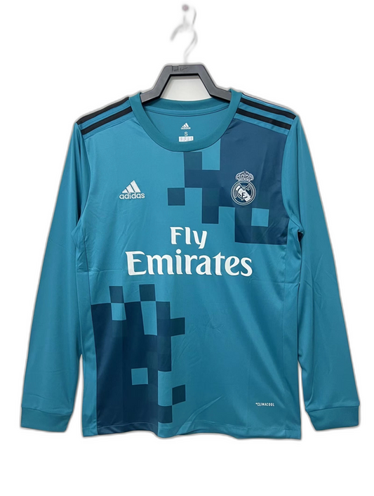Real Madrid 17/18 III Third Camisa - Manga Longa Versão Retrô