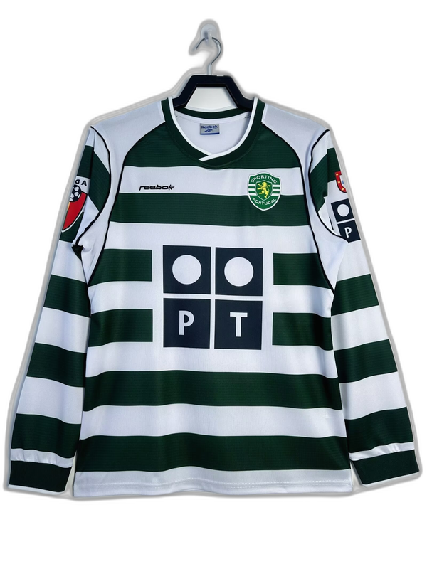 Sporting Lisbon 01/03 I Home Camisa - Manga Longa Versão Retrô