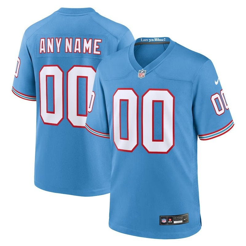 Tennessee Titans - Oilers Throwback Personalizada NFL Game Camisa - Light Azul