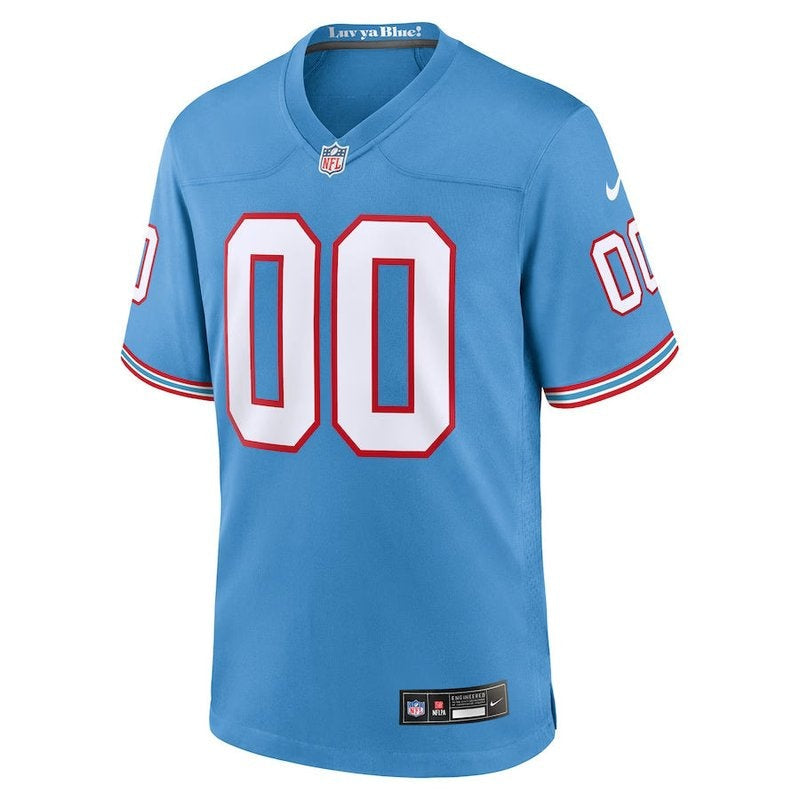 Tennessee Titans - Oilers Throwback Personalizada NFL Game Camisa - Light Azul